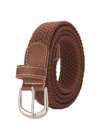 1pc Men's Woven Elastic Waist Belt, Multiple Colors Available, No Holes Needed, Stretchy & Comfortable, Fashionable Casual, Suitable For Golf And Daily Wear