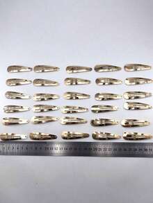 DIY Metal Gold Teardrop Shape 30 Pcs Bb Clip,Summer,Hair Clips,Holiday, Head Accessories - Gold - View 4