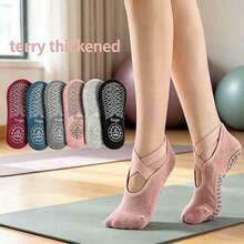 1/3/6 đôi tất khiêu vũ nữ, tất Pilates nữ có đế chống trượt, tất chống trơn trượt nữ, tất yoga có đế chống trượt - Nhiều màu - Xem 2