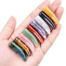 1 Piece Natural Stone Charms Crystal Agate Pendants For Jewelry Making DIY Necklace Handicrafts Accessories - 1x3.7cm - View 5