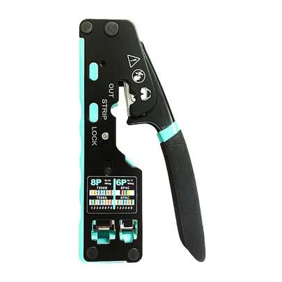 Kìm bấm cáp RJ45 đa năng, thép cường độ cao, tích hợp dụng cụ tuốt dây và cắt cáp mạng, dùng cho gia đình và văn phòng.