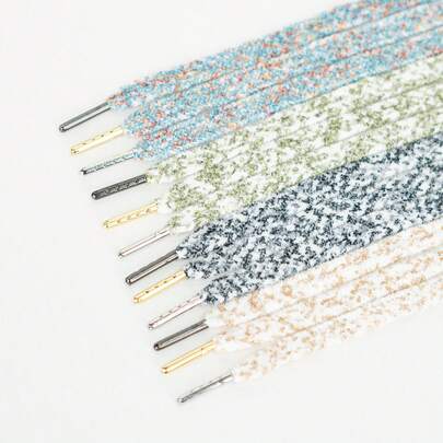 1 Pair Metal Tip Colorful Plush Cute Polyester Braided Shoelaces, Outdoor Use