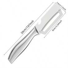 2/1pc Multi-Functional Stainless Steel Peeler, Easily Peel Fruits, Winter Melon, Sugarcane And Pumpkin - Silver - View 3