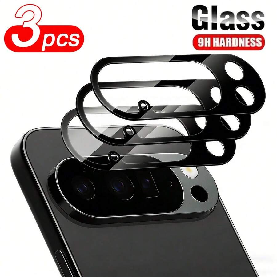 Shockproof Lens Protector Film 3Pcs Tempered Glass Camera Protector For 9 9A 9Pro 10A 10Pro 9 10 Pro XL Camera Lens Protection Anti-Scratch 9H Hardness Glass Film Bubble Free Pixel9 Pixel9A Pixel10A Pixel10 Pro XL Full Coverage Rear Camera Lens No Screen Protector Mother's Day Gift Birthday - 3PCS - View 1