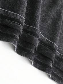 Men's Casual Crew Neck Sleeveless Washed Vest, Made Of 100% Cotton, Perfect For Summer Vacations. Features A Stylish Print And Y2K Street Style. An Excellent Gift For Boyfriends And Husbands. - màu đen - Xem 5