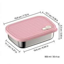 Recipiente de alimentos de acero inoxidable 304, caja sellada apilable para refrigerador que mantiene la frescura, caja de almacenamiento de frutas, verduras y carnes con tapa, caja de conservación de alimentos de gran capacidad, adecuada para el almacenamiento y organización de alimentos en la cocina - Multicolor - Ver 30