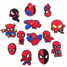 12pcs Cartoon Spider-Man Series Shoe Charms, DIY Shoe Clips, Soft Rubber Cute Spider-Man Decorative Shoe Flowers, Detachable & Fit For Hole Shoes - Multicolor - View 3