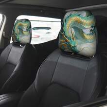 2 miếng bọc tựa đầu xe hơi in hình động vật, in hai mặt, bảo vệ tựa đầu ghế xe hơi. - Nhiều màu - Xem 3