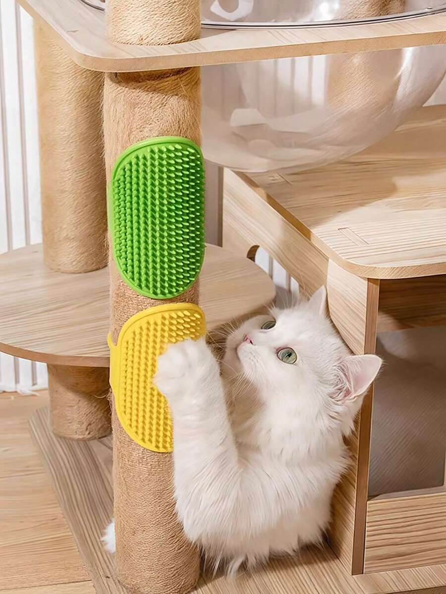 1件装猫咪去毛刷，宠物梳毛刷，猫咪抓板，猫咪按摩刷，猫咪抓挠玩具，美容工具