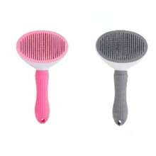 Push-Button Pet Deshedding Brush, Silicone Bristles One-Click Push-Pull Cleaning, Ergonomic Handle, Easy To Remove Cat/Dog Hair From Sofa, Bedding, Car Seats - Multicolor - View 11