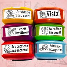 Kit de Carimbos Pedagógicos Automáticos com 6 Carimbos - Tema BOBBIE - C - Visão 2