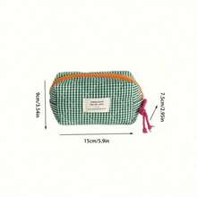 Retro Girl Colorblock Pencil Case, Large Capacity Portable Plaid Pencil Bag, Convenient Stationery Storage Pouch, Travel Toiletry Organizer, Fashion Student Essential, Unique Desktop Storage Bag - Multicolor - View 11
