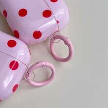 Ốp tai nghe Bluetooth họa tiết chấm bi tối giản, ốp tai nghe thiết kế chấm bi tối giản kèm móc treo, phù hợp với AirPodsPro, tương thích với Apple AirPodsPro3/Pro2/Pro/4/3/2, dễ thương và đa năng. - Hồng - Xem 10