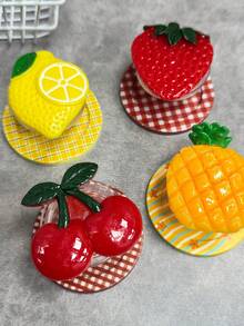 1个可爱水果造型磁性手机支架，兼容MagSafe，时尚沙滩风手机支架，女士适用 - 彩色 - 查看 4