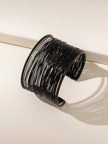 1pc Women's Simple Metal Fashionable Delicate Open Cuff Decoration Bracelet - 銀色 - 查看 9
