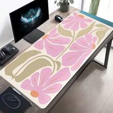 1pc Extra Large Floral Mouse Pad - Elegant Pink And Beige Floral Design, XXL Rubber Desktop Mat, Stitched Edges, Suitable For Women, Artists And Gamers, Extended Gaming And Office Decor, Mouse Pad Accessory | Decorative Mouse Pad | Smooth Surface Pad, Large Mouse Pad Office Desk Accessories Desk Accessories Office Supplies Office Accessories Desk Mat Mousepad Study Table Mouse Pad For Desk Desk Decor - Elegant Pink and Beige Floral Design - View 13
