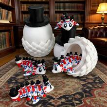 Conjunto de estatuetas de dragão cavalheiro fofo e adorável impresso em 3D + ovo de dragão, escultura de plástico para decoração de mesa, presente de Natal - Multicolorido - Ver 11