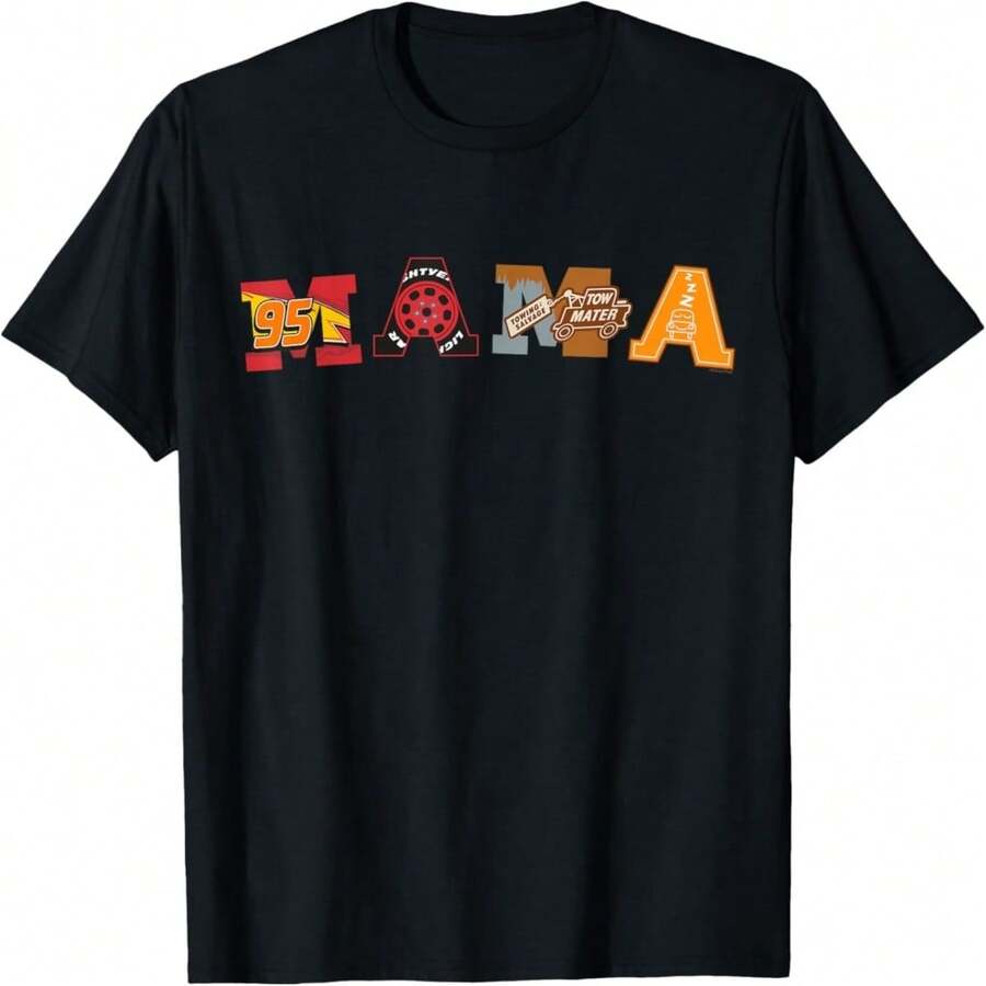 Disneybrand And Cars Mama Mother's Day Birthday Gift T-Shirt - Black 1 - View 1
