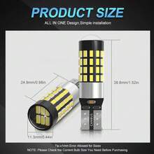 2 piezas Bombillas LED Canbus de alta potencia T10 194 920 912 921 168 con 54 chips SMD 4014 extremadamente brillantes para luces de estacionamiento, reversa y amplias del automóvil - A - Ver 3