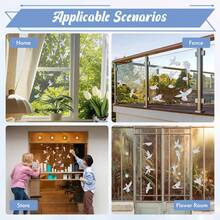 SHAWULA 16 miếng dán hình chim ruồi chống va chạm cửa kính, giúp bảo vệ chim khỏi va chạm với cửa kính. Miếng dán vinyl lấp lánh không dính, hình cầu vồng. - Nhiều màu - Xem 12