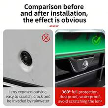 10片装360°全景前后摄像头镜头保护盖，适用于所有车型，高清防尘防雾，前保险杠摄像头 - A - 查看 2