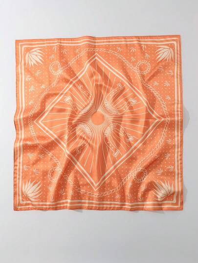 1 chiếc khăn quàng cổ thời trang nữ họa tiết chấm bi hình móng ngựa, khăn đa năng kiêm băng đô cài tóc, phù hợp để phối đồ hàng ngày.