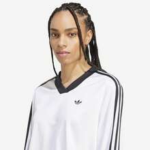 Adidas Jacquard Long Sleeve T-Shirt Women's White/Black JV9740 - trắng - Xem 3