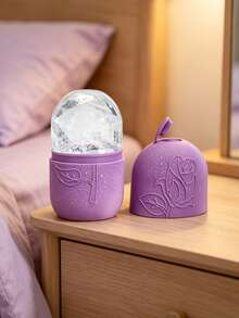 Bộ 4 món dụng cụ massage mặt Gua Sha, mặt nạ đá lạnh, cọ rửa mặt, con lăn massage toàn thân, bộ dụng cụ massage màu tím dùng cho massage toàn thân và nâng cơ mặt. - Màu tím - Xem 11