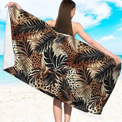 Khăn tắm biển họa tiết da báo cổ điển phong cách rừng nhiệt đới, chống thấm nước và nhanh khô, thích hợp cho bãi biển, khu nghỉ dưỡng, du lịch, quà tặng sinh nhật, tốt nghiệp.
