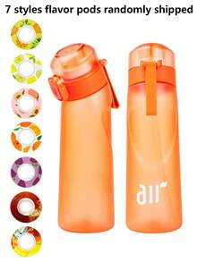 1 pieza Botella de agua deportiva con 1 pieza de cápsula de sabor aleatorio, sin azúcar y sin calorías, botella de hidratación portátil de gran capacidad, ideal para cumpleaños, fitness, correr, actividades al aire libre, temporada de regreso a clases - multicolor - Ver 17