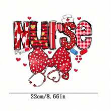 1pc/2pcs/3pcs Nurse Heat Transfer Stickers, Ironing And Washable, Suitable For T-Shirts, Jeans, Sweaters, Handbags, Pillows, Cushions - Multicolor - View 9