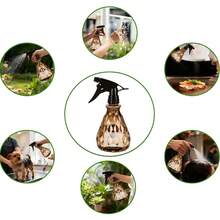 1 pieza Botella de spray ajustable de 500ml con patrón de diamante ámbar, rociador de niebla fina recargable, botella de agua de plástico vacía apta para soluciones de limpieza, riego de plantas de jardín, peluquería, aseo de mascotas, baño, cocina, tocador, rociador multiusos para el hogar - A - Ver 2