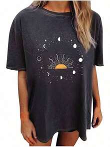 Women's Tops Letter Tee Graphic T-Shirts,Vintage Shirts For Women Cute Graphic Tee Spring Short Sleeve Tops Oversized Tshirts Unisex Halloween T-Shirt - 復古圖案 T 卹 #A2 - 查看 13