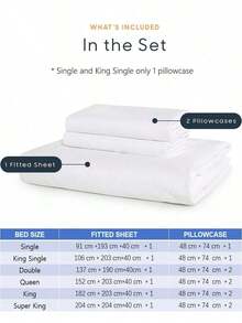 2/3pc Solid Color Fitted Sheet Set (1Pc Fitted Sheet+1/2pcs Pillowcases), Mattress Protector, Mattress Cover For Bed, Bed Sheet Set, Soft And Breathable, For All Size Bed -Deep Pocket Up To 40cm - White - View 6