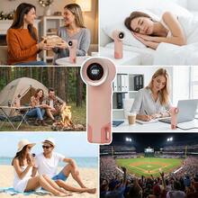 AOYI Portable Handheld Fan, Adjustable Wind Speed 1-100 Levels, 3000mAh Rechargeable Battery, Digital Display Screen, Suitable For Men And Women, Essential For Travel & Outdoor Activities Like Camping, Picnic, Hiking, Backpacking, Sports - Handheld - View 6