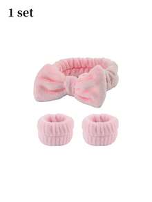 1 Bộ, 4 món gồm băng đô SPA, băng đeo cổ tay, dây buộc tóc khi rửa mặt, khăn che tay áo, khăn quấn cổ tay, băng đô, băng đeo cổ tay khi rửa mặt, dành cho phụ nữ và bé gái để ngăn chất lỏng chảy xuống tay khi trang điểm. - Nhiều màu - Xem 9