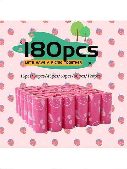 [Hot Item]180pcs New Dog Poop Bags, Leak-Proof Pet Poop Bags, Pet Waste Bags, For Pet Cleaning Supplies, Thickened Fully Poop Bags, Thickened Poop Bags Poop Picker Bags, Poop Bags, Compostable, Cute Poop Bags (Inner Core Shipped Randomly Due To Different Product Batches)