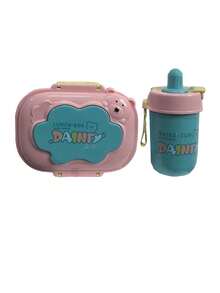 2pcs/Set Cartoon Bento Box, Straw, Water Bottle Set, Lunch Box, Salad Container, Milk Bottle - Multicolor - View 10