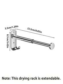 No-Drill Stainless Steel Hanger Organizer – Wall-Mounted Clothes Hanger Storage Rack,Made Of Thickened Stainless Steel With Strong Load-Bearing Capacity, Features A Telescopic Design. Easy To Install, Waterproof And Rust-Proof, Ideal For Organizing Hangers, Clothes, And Small Items In Balconies, Closets, And Bathrooms. - Multicolor - View 10
