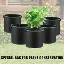 5 chậu trồng cây bằng vải, túi trồng cây dung tích 3/5/7/10 gallon, dùng để trồng rau, cà chua, dâu tây, khoai tây. - màu đen - Xem 4