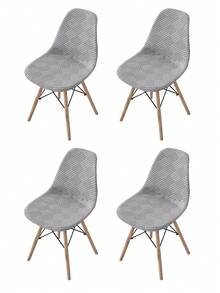 1pc/4pcs Set Snowflake Pattern Chair Cover, Full Wrap Around Style, Universal Home Decor, Dining Chair Slipcover, Suitable For All Seasons, Wear-Resistant, Stain-Proof, Anti-Scratch, Thickened, Dustproof, High Elasticity, Applicable To Study, Living Room And More - Dark Grey - View 9