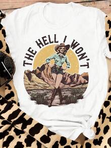 Women's Casual Short Sleeve Round Neck T-Shirt White Summer - White - View 1