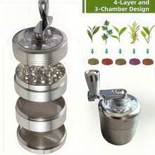 Manual Stainless Steel Grinder - Heavy-Duty Handheld Grain, Spice And Coffee Grinder, Ultra-Fine Powder, Super Magnetic Lid, Sharp Teeth, Suitable For Kitchen And Camping, No Electricity Required, Kitchen Grinder - Multicolor - View 9