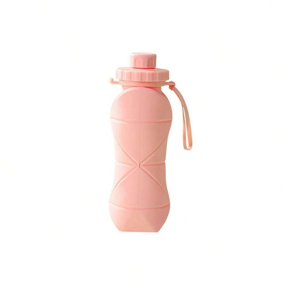 600ML Outdoor Silicone Folding Water Cup Portable Outdoor Sports Water Cup Travel Coffee Cup Anti-Drop Car Gift Cup, Easy To Carry, Suitable For Daily Life, Sports And Fitness, Business Travel, High And Low Temperature Available, Sealing Cover Design, Drip-Proof, Removable And Clean, No Dirt, Easy To Clean - 粉色 - 查看 1