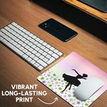 3dRose 8 X 8 X 0.25 Inches Mouse Pad Spinning Ballet Dancer Dancing Amongst the Stars Pink Graceful Balerina Silhouette Girly Dance Mp_112812_1 - como en la foto - Ver 6
