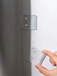4pcs S-1set Multi-Purpose Curtain Clip - Transparent Plastic, No Power Required - Very Suitable For Bathrooms And Kitchens - Transparent - View 3