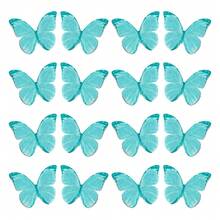 38pcs/114pcs Paper Butterfly Cake Toppers, Wedding Holiday Birthday Party Dessert Decorations, Multicolor Insertable 38pcs - Green - View 7