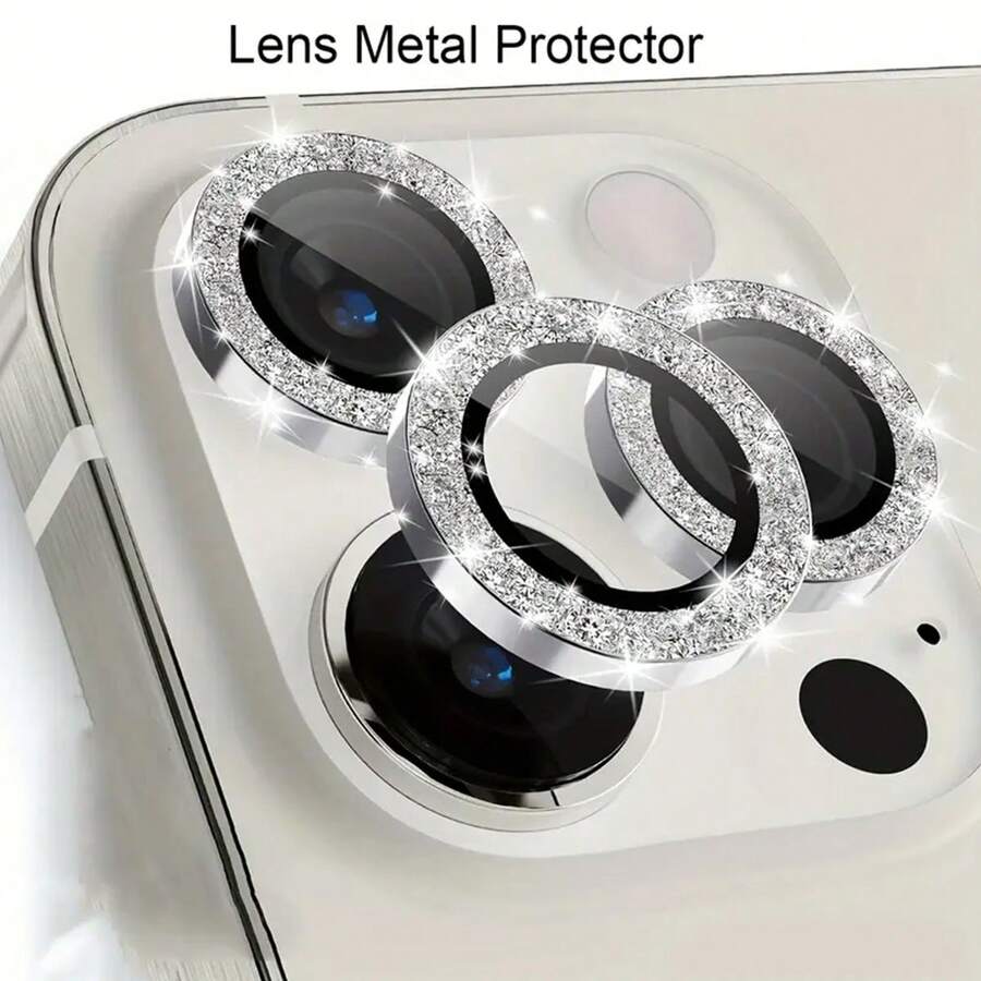 Bộ 3 miếng dán bảo vệ ống kính camera, tương thích với Apple 17/16/15/11/12/13/14, 15/11/12/13/14 Plus, ốp bảo vệ bằng kim loại, trong suốt độ nét cao.