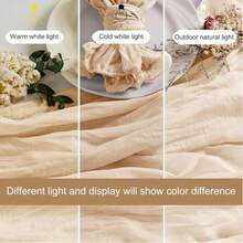 6/12/24pcs Cream Balinese Cheesecloth Napkins Decor, Suitable For Outdoor Events Such As Weddings, Bridal And Baby Showers, Birthday Parties, Mother's Day, Home Decor, Family Gatherings, Banquets, Receptions, Buffets, Picnics And Various Theme Parties. - Multicolor - View 6