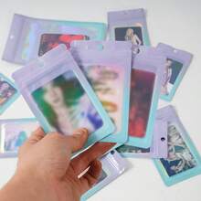 100 túi bảo vệ ảnh thần tượng, túi tự dán trong suốt màu xanh dương và tím hologram, túi niêm phong bằng nhôm hình âm dương, túi bảo vệ ảnh chống ẩm và bụi, màng bảo vệ ảnh K-Pop, túi chia ảnh tự in, túi đựng ảnh hologram thần tượng. - Xem 6